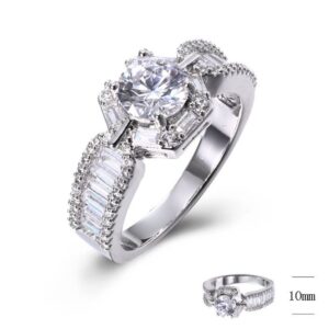 SJ41977, Ladies' Moissanite Ring, S925, Rhodium Plated, White, 4.14g