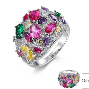 SJ39098, Ladies' Moissanite Ring, S925, Rhodium Plated, White, 7.45g