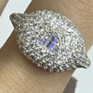 SJ55384, Ladies' Moissanite Ring, S925, Rhodium Plated, White, 3.86g