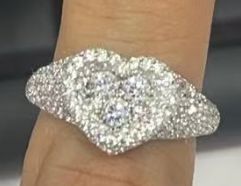 SJ55385, Ladies' Moissanite Ring, S925, Rhodium Plated, White, 3.86g