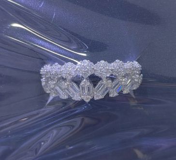 SJ55386, Ladies' Moissanite Ring, S925, Rhodium Plated, White, 3.12g
