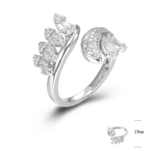 SJ45349, Ladies' Moissanite Ring, S925, Rhodium Plated, White, 4.31g
