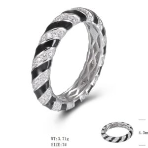 SJ50721, Ladies' Moissanite Ring, S925, Rhodium Plated, White, 3.65g