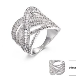 SJ38940, Ladies' Moissanite Ring, S925, Rhodium Plated, White, 9.05g