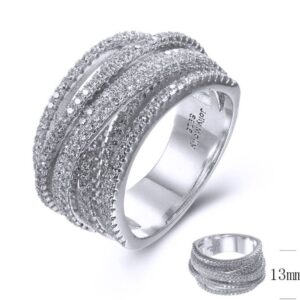 SJ38086, Ladies' Moissanite Ring, S925, Rhodium Plated, White, 8.92g