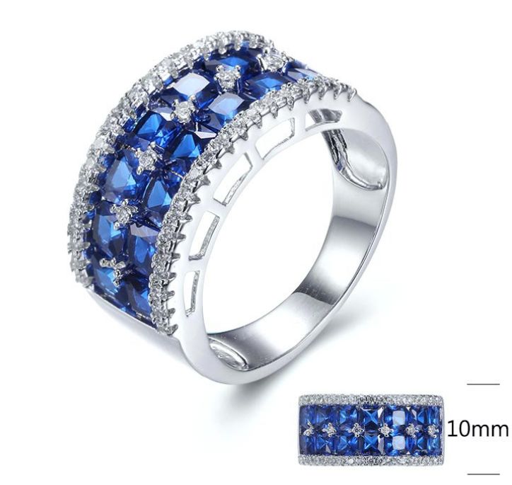 SJ25782, Ladies' Moissanite Ring, S925, Rhodium Plated, White, 7.82g