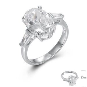 SJ44866, Ladies' Moissanite Ring, S925, Rhodium Plated, White, 4.35g