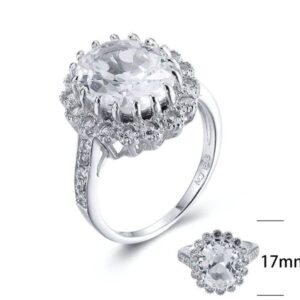 SJ23263, Ladies' Moissanite Ring, S925, Rhodium Plated, White, 4.92g