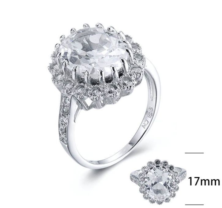 SJ23263, Ladies' Moissanite Ring, S925, Rhodium Plated, White, 4.92g