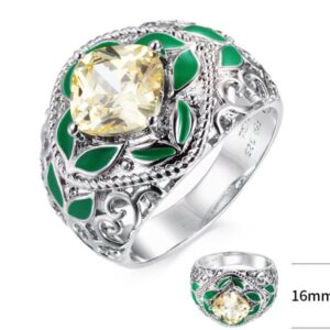 SJ41109, Ladies' Moissanite Ring, S925, Rhodium Plated, White, 7.02g