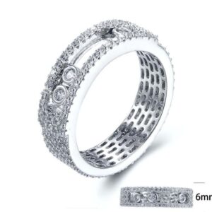 SJ27736, Ladies' Moissanite Ring, S925, Rhodium Plated, White, 5.75g