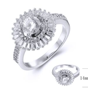 SJ38923, Ladies' Moissanite Ring, S925, Rhodium Plated, White, 4.82g