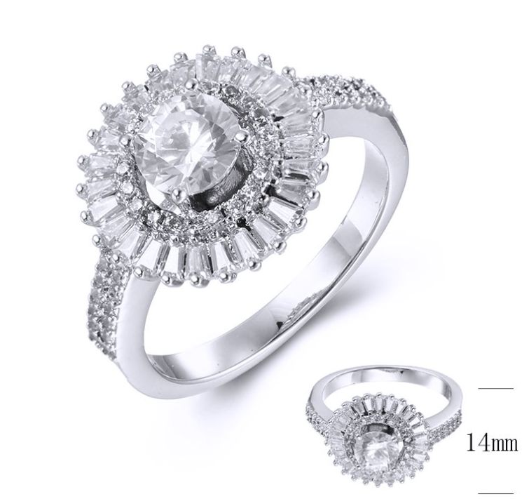 SJ38923, Ladies' Moissanite Ring, S925, Rhodium Plated, White, 4.82g