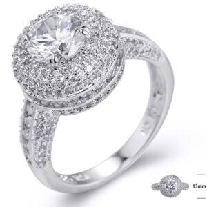 SJ23593, Ladies' Moissanite Ring, S925, Rhodium Plated, White, 5.55g