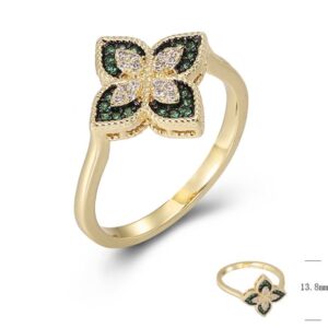 SJ47632-C, Ladies' Moissanite Ring, S925, Rhodium + Black Rhodium Plated, Silver, 2.56g