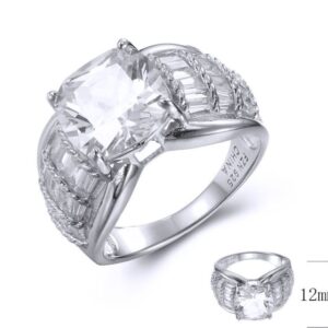 SJ39430, Ladies' Moissanite Ring, S925, Rhodium Plated, White, 3.68g