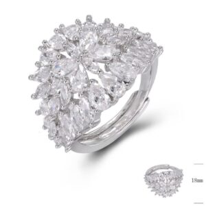 SJ47710, Ladies' Moissanite Ring, S925, Rhodium Plated, White, 6.2g