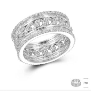 SJ43458, Ladies' Moissanite Ring, S925, Rhodium Plated, White, 7.96g