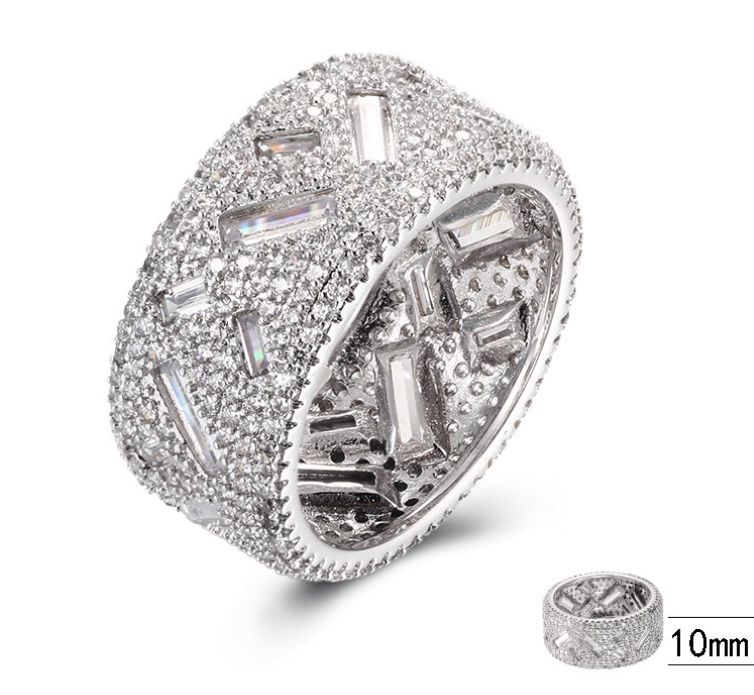 SJ40204, Ladies' Moissanite Ring, S925, Rhodium Plated, White, 5.94g
