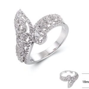 SJ39920, Ladies' Moissanite Ring, S925, Rhodium Plated, White, 4.3g