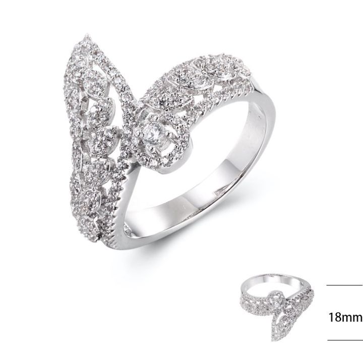 SJ39920, Ladies' Moissanite Ring, S925, Rhodium Plated, White, 4.3g