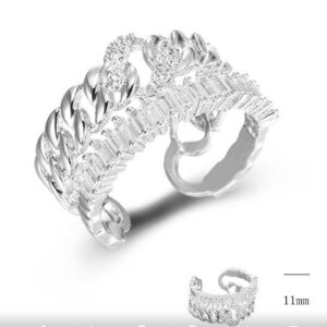 SJ42651, Ladies' Moissanite Ring, S925, Rhodium Plated, White, 4.66g