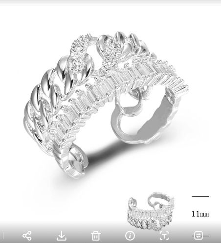 SJ42651, Ladies' Moissanite Ring, S925, Rhodium Plated, White, 4.66g