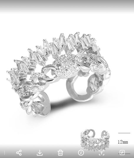 SJ42652, Ladies' Moissanite Ring, S925, Rhodium Plated, White, 5.36g