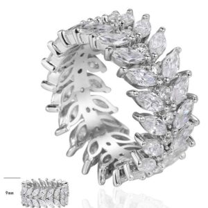 SJ22724, Ladies' Moissanite Ring, S925, Rhodium Plated, White, 6.7g