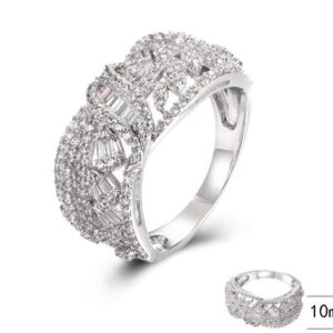 SJ39919, Ladies' Moissanite Ring, S925, Rhodium Plated, White, 4.59g