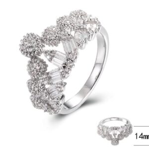 SJ39907, Ladies' Moissanite Ring, S925, Rhodium Plated, White, 4.54g