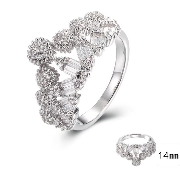 SJ39907, Ladies' Moissanite Ring, S925, Rhodium Plated, White, 4.54g
