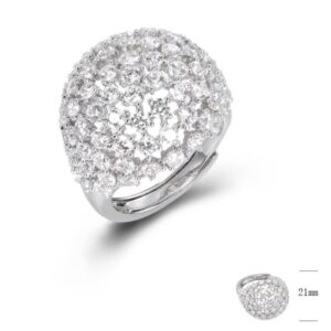 SJ44456, Ladies' Moissanite Ring, S925, Rhodium Plated, White, 8.24g