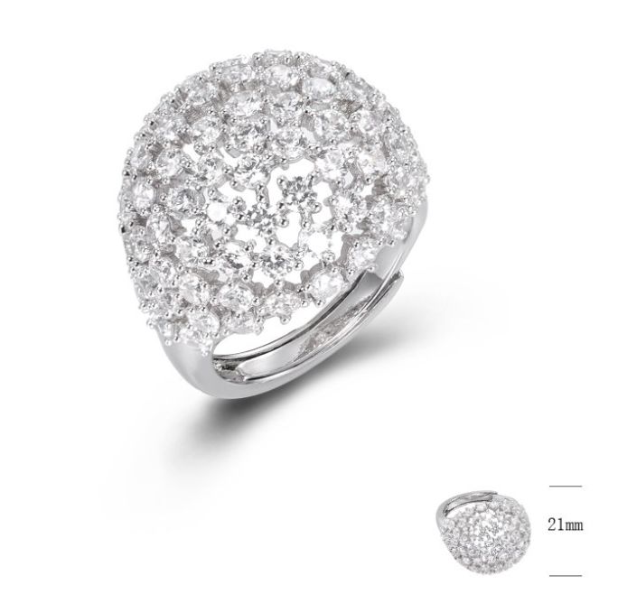 SJ44456, Ladies' Moissanite Ring, S925, Rhodium Plated, White, 8.24g