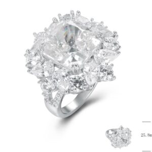 SJ46596, Ladies' Moissanite Ring, S925, Rhodium Plated, White, 7.92g