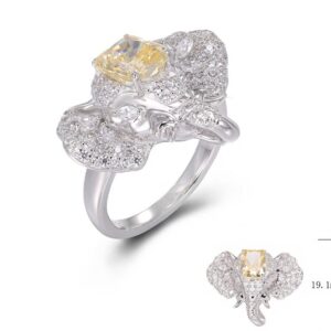 SJ49200, Ladies' Moissanite Ring, S925, Rhodium Plated, White, 6.69g