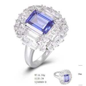 SJ50869, Ladies' Moissanite Ring, S925, Rhodium Plated, White, 6.18g