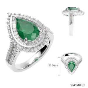 SJ46587, Ladies' Moissanite Ring, S925, Rhodium Plated, White, 4.7g