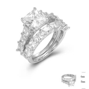 SJ46126, Ladies' Moissanite Ring, S925, Rhodium Plated, White, 3.92g