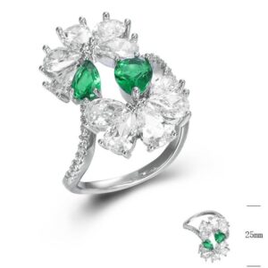 SJ44818, Ladies' Moissanite Ring, S925, Rhodium Plated, White, 5.5g