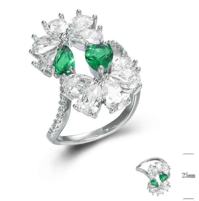 SJ44818, Ladies' Moissanite Ring, S925, Rhodium Plated, White, 5.5g