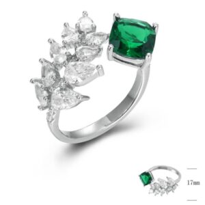 SJ44813, Ladies' Moissanite Ring, S925, Rhodium Plated, White, 3.9g