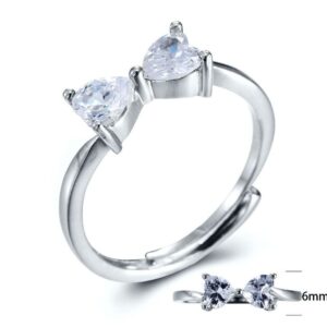 SJ21019, Ladies' Moissanite Ring, S925, Rhodium Plated, White, 1.51g