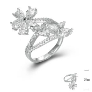 SJ44815, Ladies' Moissanite Ring, S925, Rhodium Plated, White, 5.7g