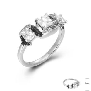 SJ45666, Ladies' Moissanite Ring, S925, Rhodium Plated, White, 3.23g