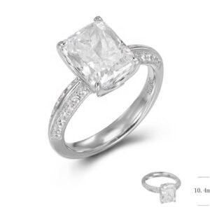 SJ00494, Ladies' Moissanite Ring, S925, Rhodium Plated, White, 4.95g