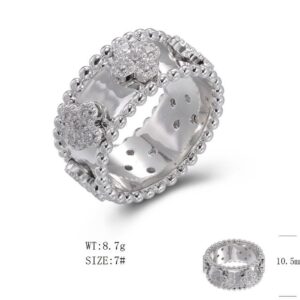 SJ50380, Ladies' Moissanite Ring, S925, Rhodium Plated, White, 9.52g