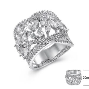 SJ41124, Ladies' Moissanite Ring, S925, Rhodium Plated, White, 5.83g