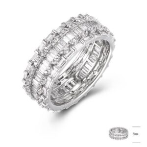 SJ43452, Ladies' Moissanite Ring, S925, Rhodium Plated, White, 5.83g
