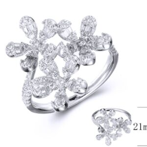 SJ36473, Ladies' Moissanite Ring, S925, Rhodium Plated, White, 3.82g